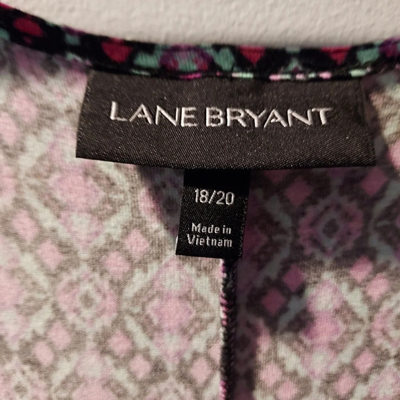 Lane Bryant Multicolored Design Sleeveless Faux Wrap Top Dress in Size 18/20 - Picture 2 of 10